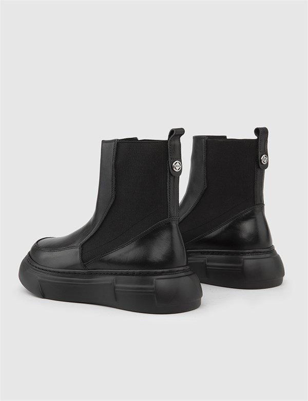 Malt Black Leather Women's Boot