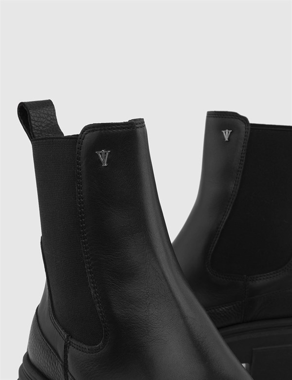 Malte Black Leather Women's Boot