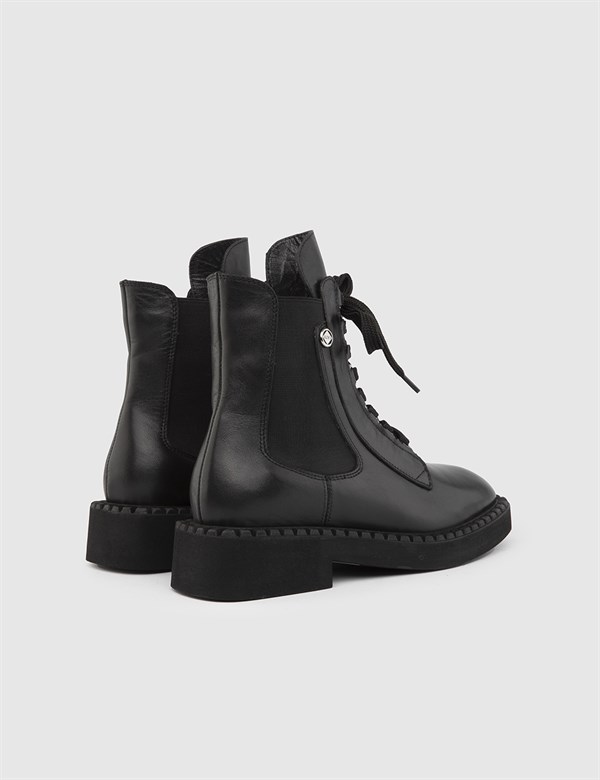 Manon Black Leather Women's Boot