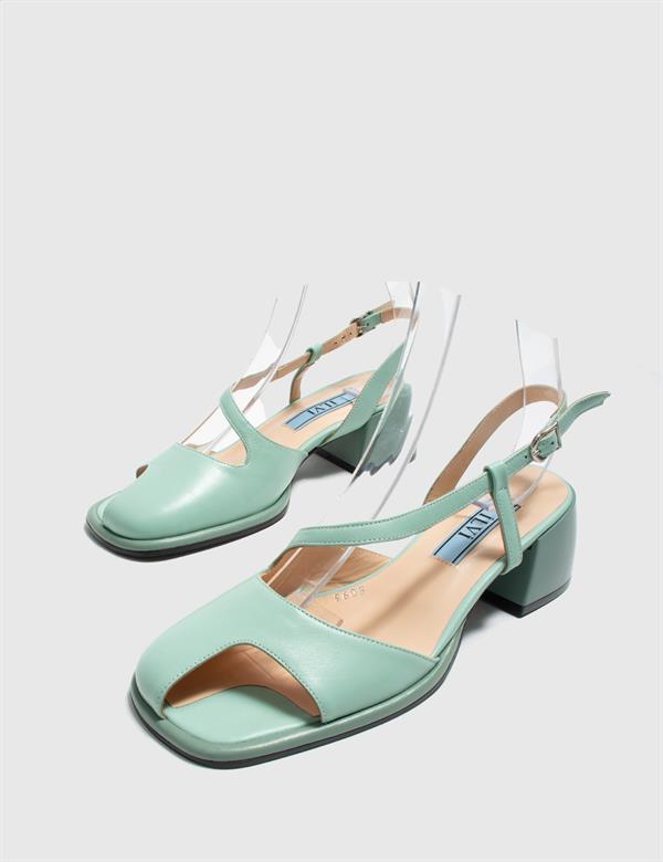 Marek Mint Green Leather Women's Sandal