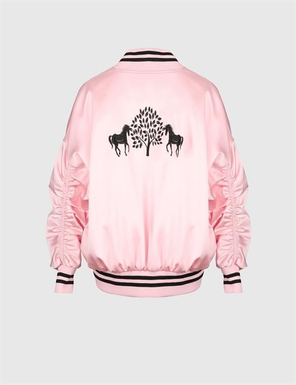 Marinda Pembe Kadın Saten Mont