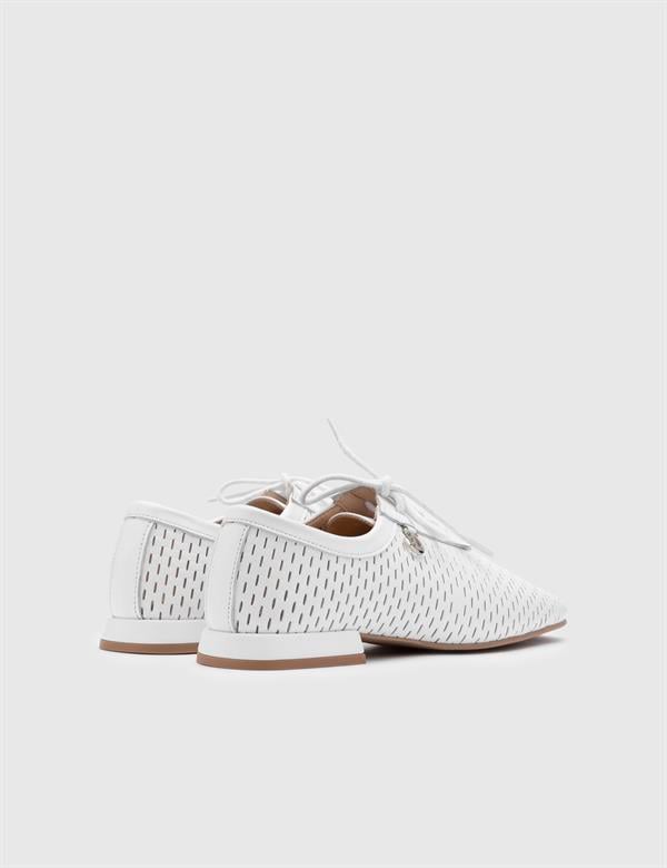 Marleen White Leather Women's Oxford