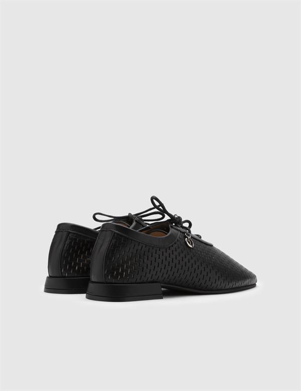 Marleen Black Leather Women's Oxford