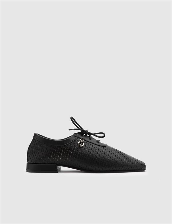 Marleen Black Leather Women's Oxford