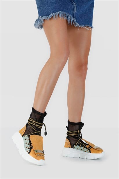Marselina Women's Sneaker Black Yellow