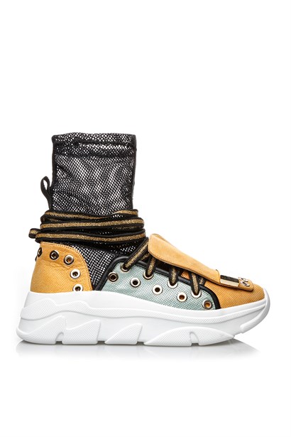 Marselina Women's Sneaker Black Yellow