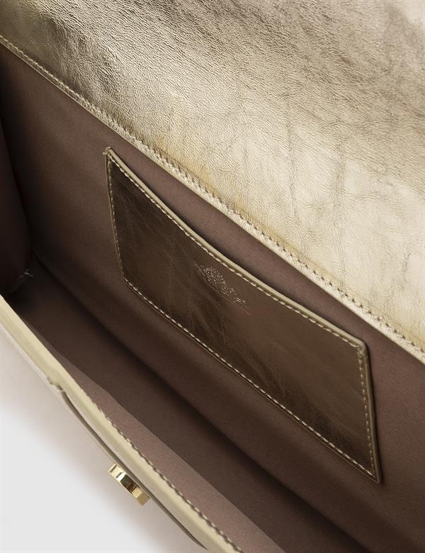 Martina Gold Leather Women's Handbag
