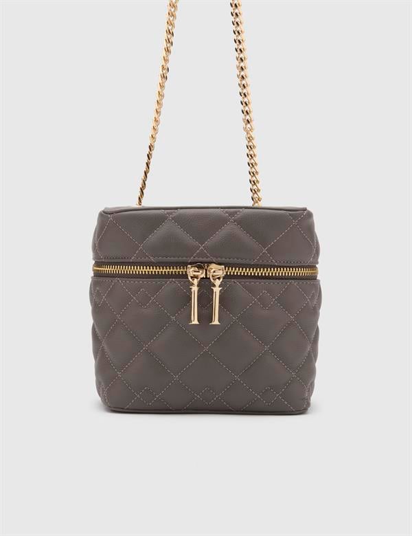 Marym Grey Leather Women's Shoulder Bag