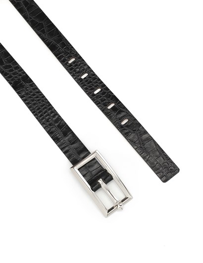 Matilda Women's Belt Black Crocodile