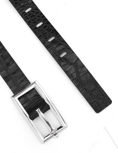 Matilda Women's Belt Black Crocodile