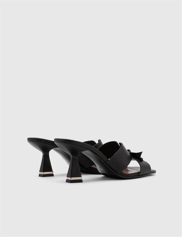 Meliva Black Leather Women's Slide