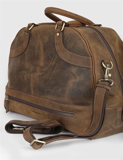 Melo Saddle Brown Leather Men's Handbag