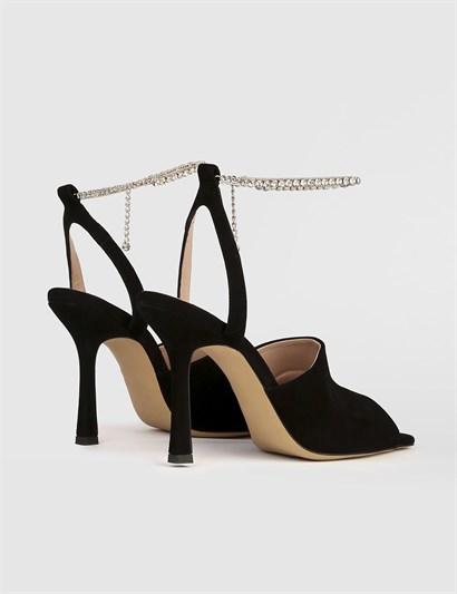 Mery Black Suede Women's Sandal