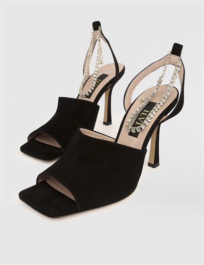 Mery Black Suede Women's Sandal