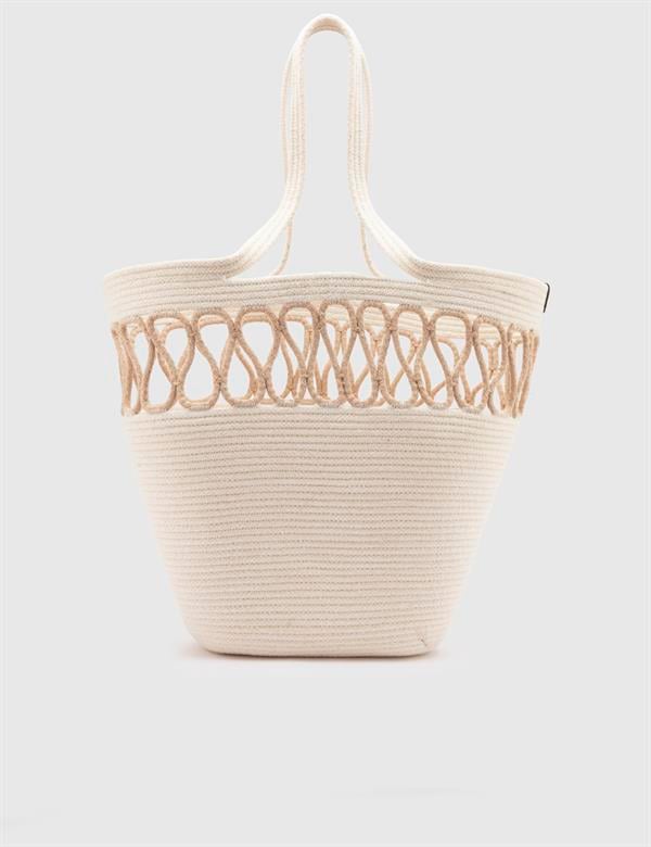 Mirella Cream Women's Beach Bag