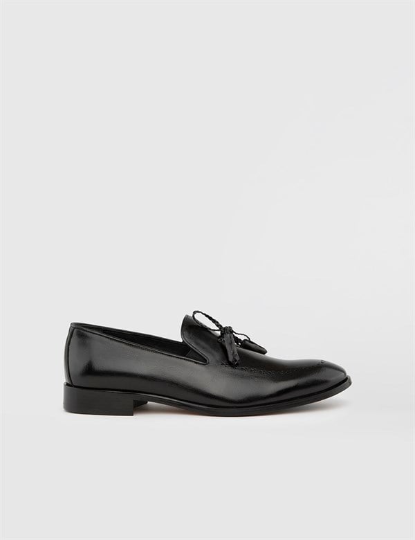 Mirko Black Buffalo Leather Men's Moccasin