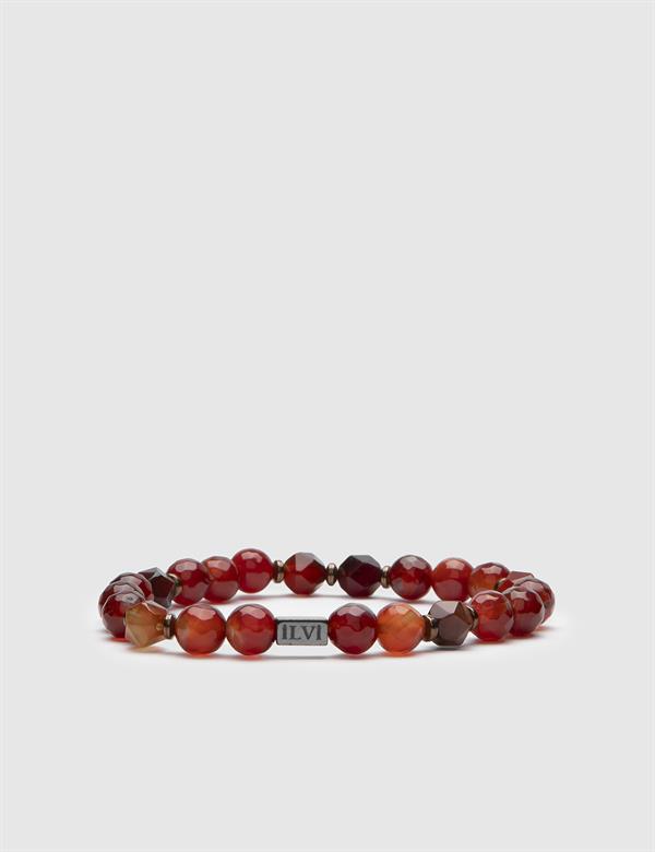 Mongar Brick Red Agate Men's Bracelet