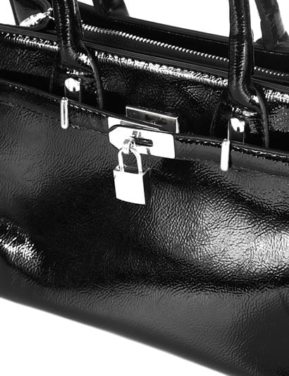 Monroe Women's Shoulder Bag Black Patent Leather