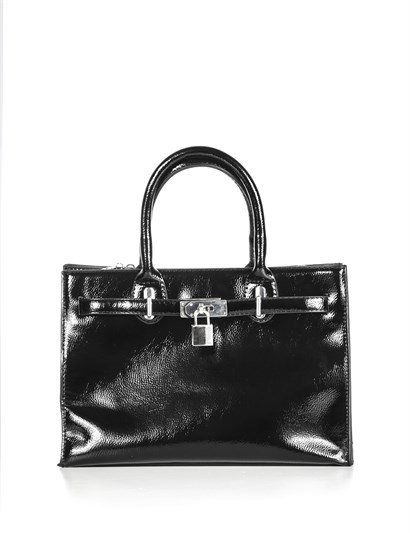 Monroe Women's Shoulder Bag Black Patent Leather
