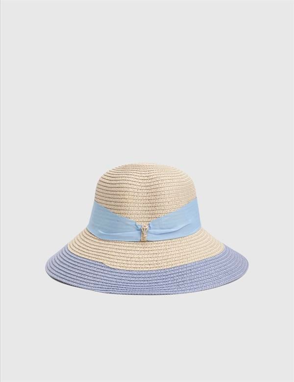 Nara Blue Women's Straw Beach Hat