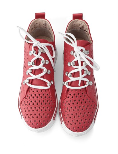 Nino Women's Sneaker Red Leather