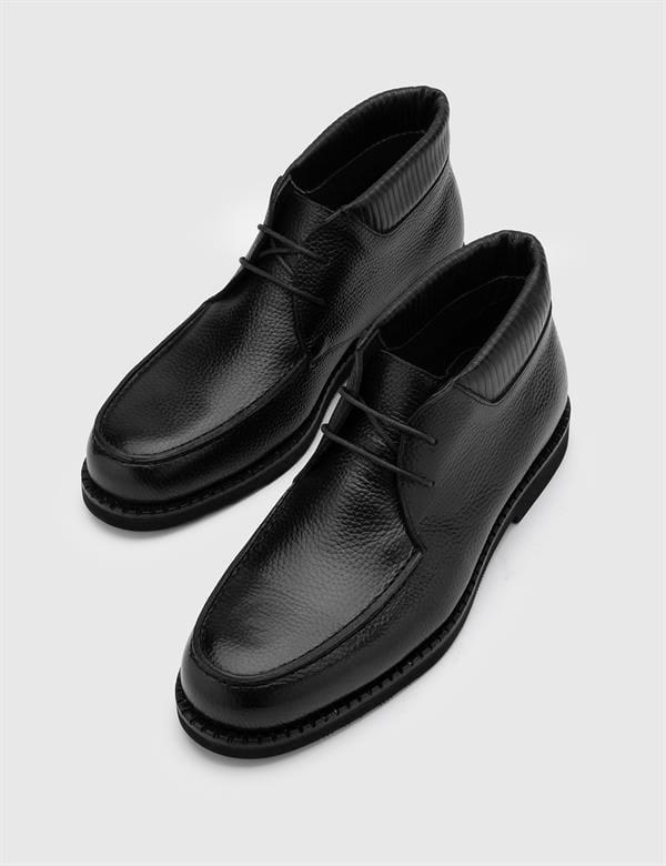 Nissa Black Floater Leather Men's Boot