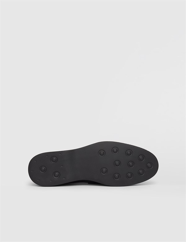 Nomi Black-Silver Leather Men's Moccasin