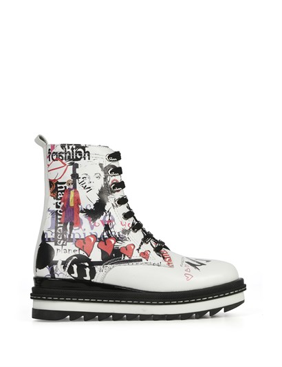 Nyuta Women's Boot White Printed