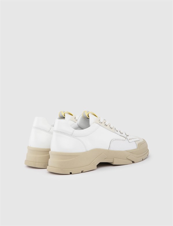 Opfikon Beige-White Floater Leather Women's Sneaker