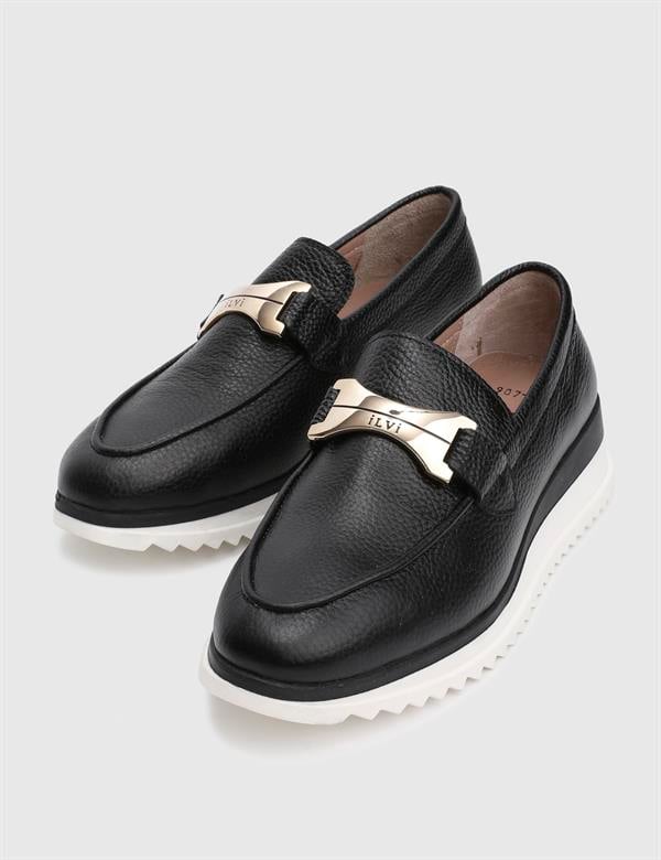 Ophira Hakiki Deri Siyah Kadın Loafer