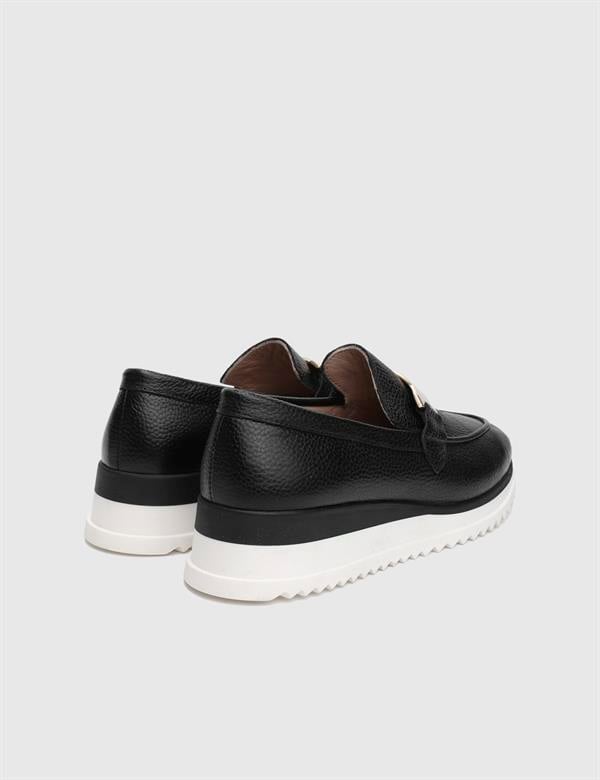 Ophira Hakiki Deri Siyah Kadın Loafer
