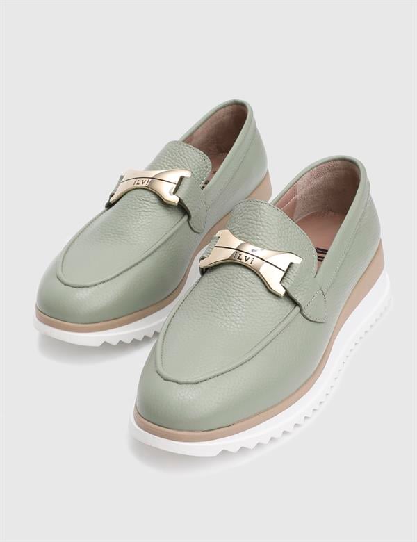 Ophira Hakiki Deri Yeşil Kadın Loafer