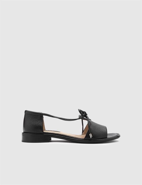 Orsolya Black Floater Leather Women's Sandal