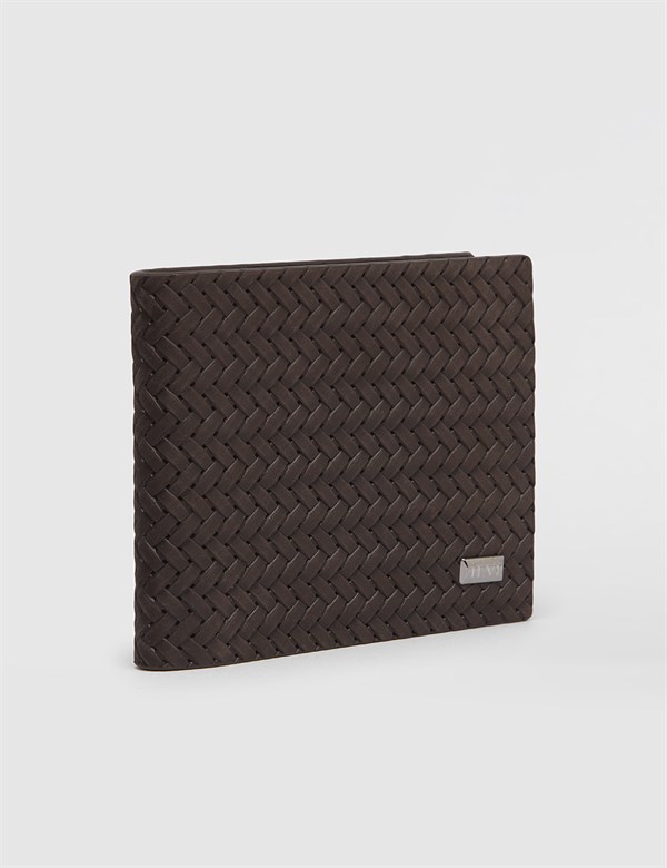 Pabrade Brown Woven Leather Men's Wallet