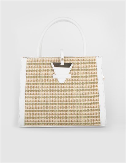 Paden White Women's Straw Handbag