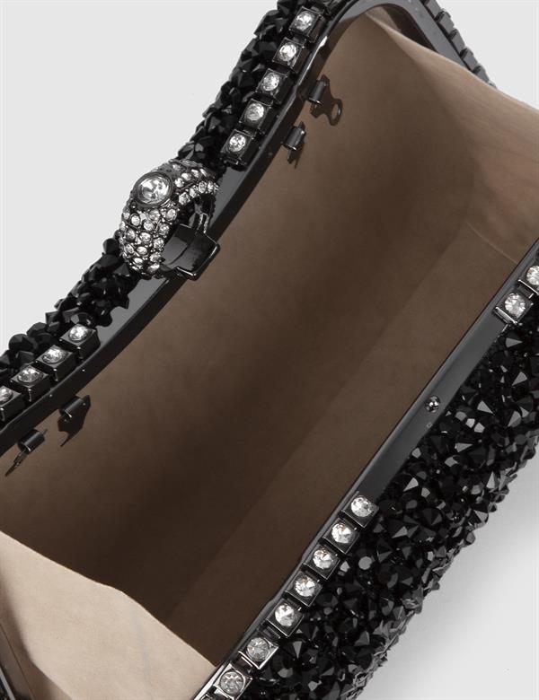 Petua Black Women's Clutch with Stones