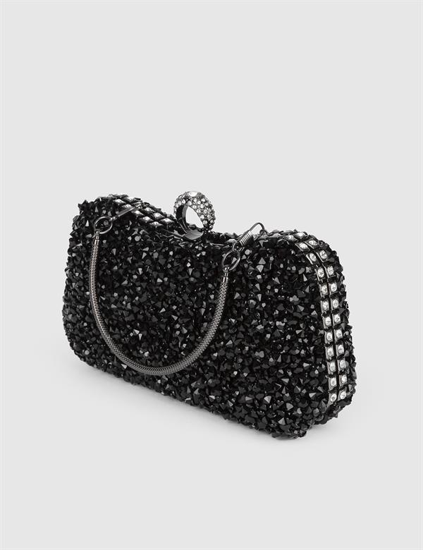 Petua Black Women's Clutch with Stones