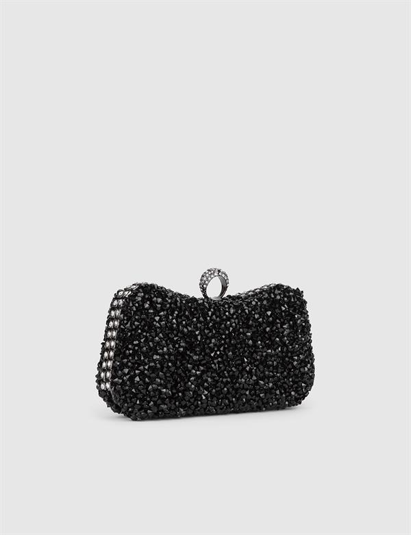 Petua Black Women's Clutch with Stones