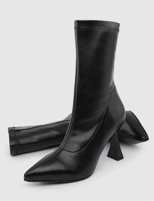 Plante Black Leather Women's Stretch Boot