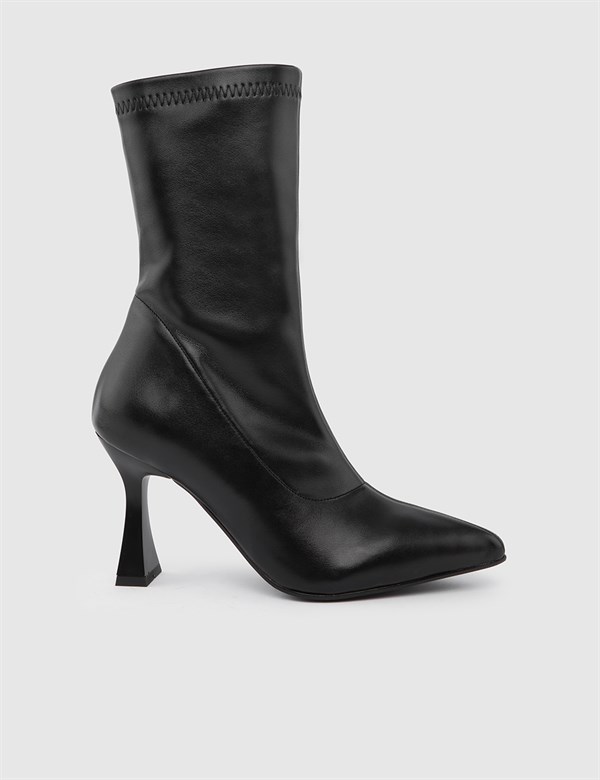 Plante Black Leather Women's Stretch Boot