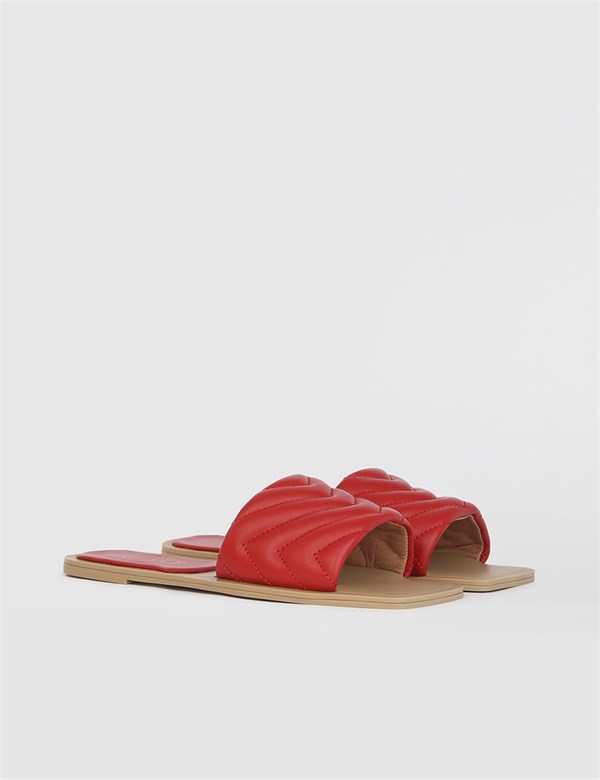 Plom Red Leather Women's Slide