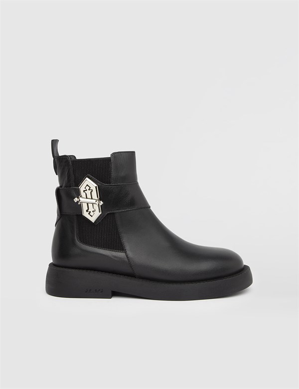 Pontus Black Leather Women's Boot