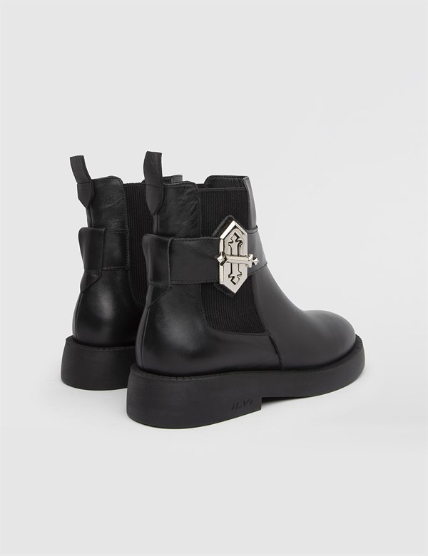 Pontus Black Leather Women's Boot