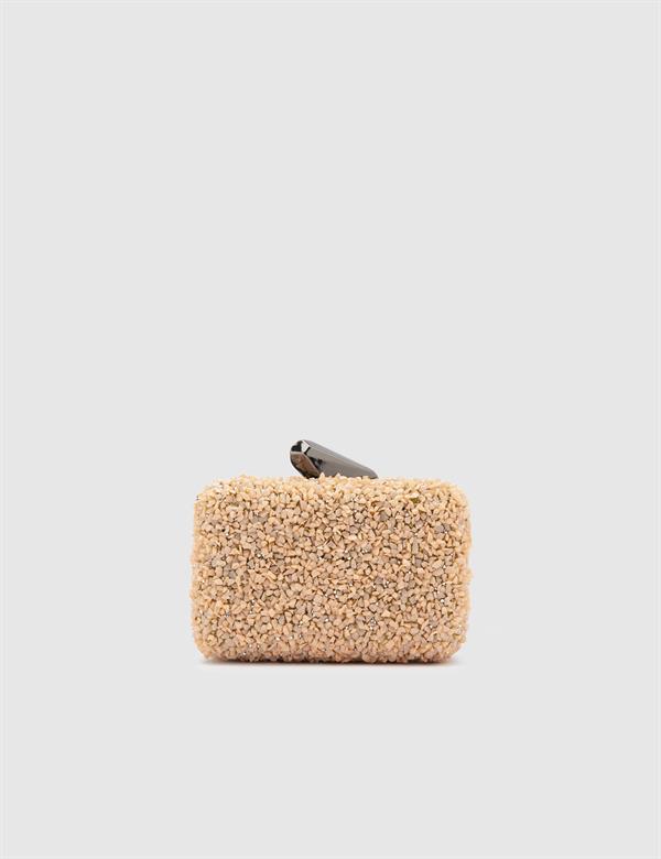 Rania Salmon Pink Women's Clutch with Stones
