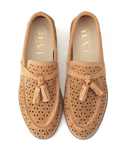 Reda Women's Moccasin Saddle Brown Suede