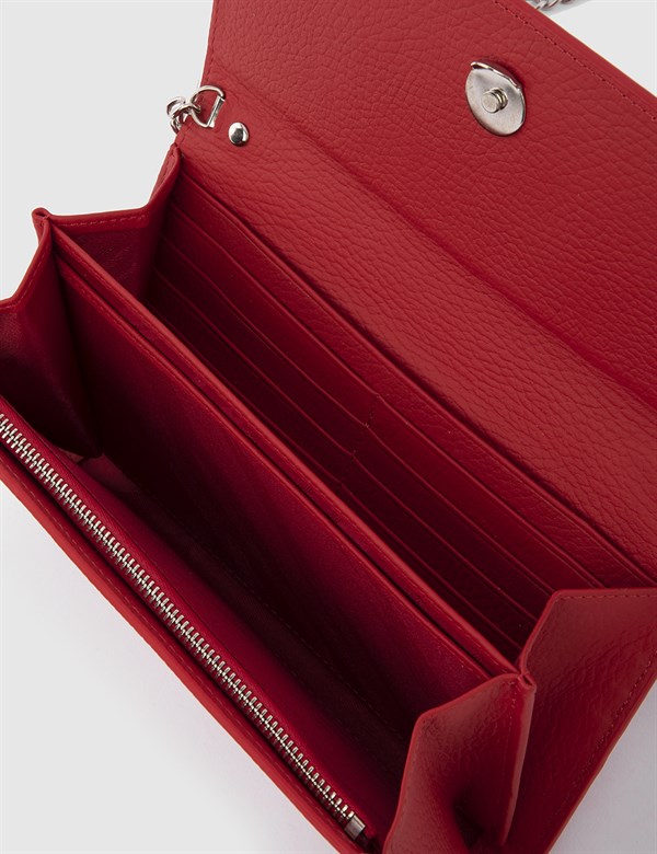 Reghin Red Floater Leather Women's Shoulder Bag