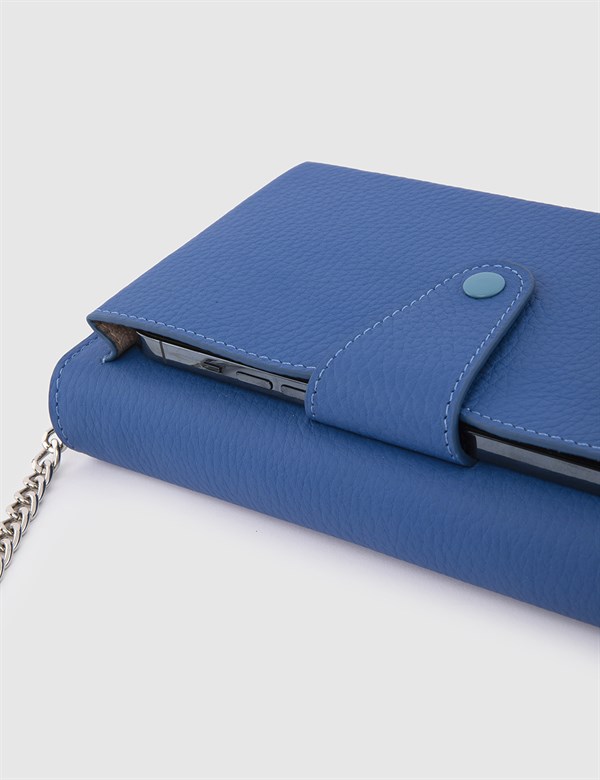 Reghin Blue Floater Leather Women's Shoulder Bag
