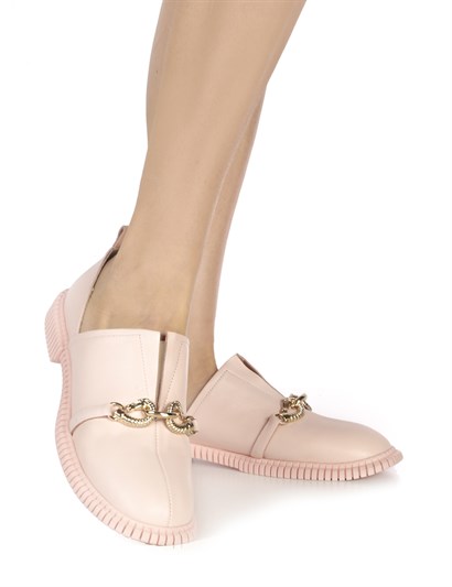 Renny Women's Moccasin Powder Pink Leather