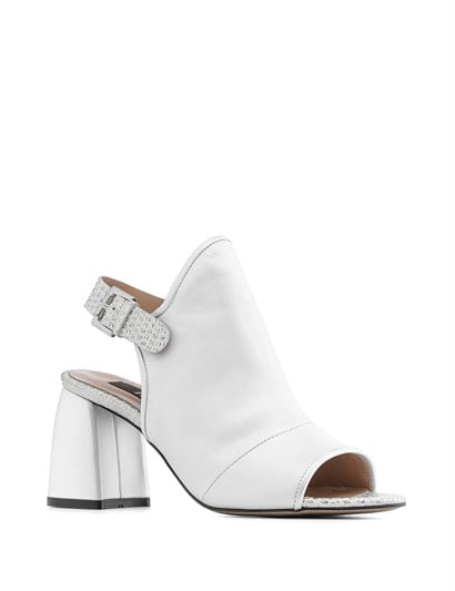 Riana Women's Sandal White Pearlescent Leather-Golden