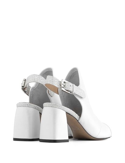 Riana Women's Sandal White Pearlescent Leather-Golden